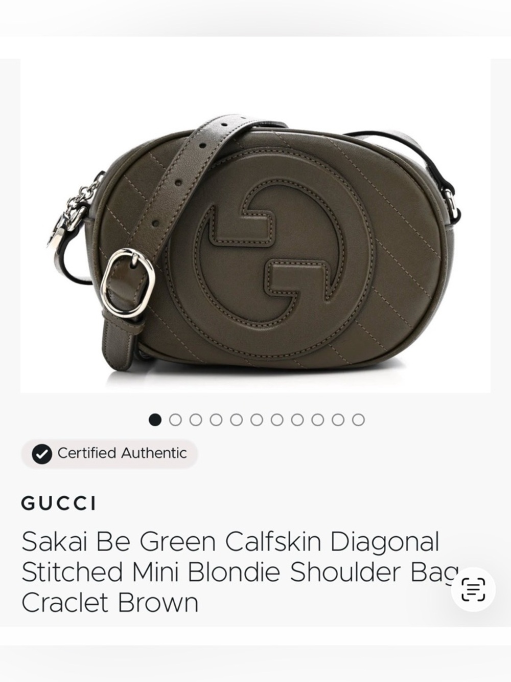Gucci Brown Diagonal-Stitched Blondie Mini Bag